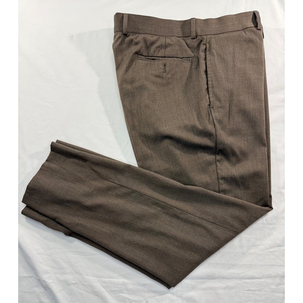 Brooks Brothers Classic Brown Wool Blend Flat Front Dress Pants 36x30